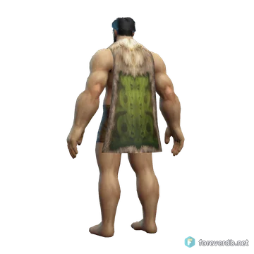 Deep Woodlands Cloak worn by a human male, rendered from the Forever client