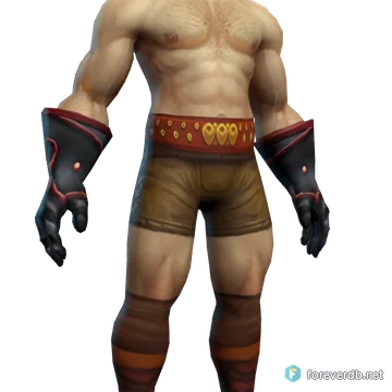 Dark Iron Gauntlets worn by a human male, rendered from the Forever client