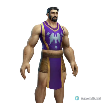 Silverwing Battle Tabard worn by a human male, rendered from the Forever client