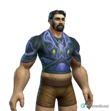 Warlord's Mail Armor worn by a human male, rendered from the Forever client