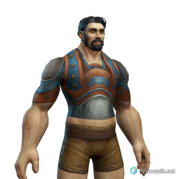 Warlord's Dragonhide Hauberk worn by a human male, rendered from the Forever client