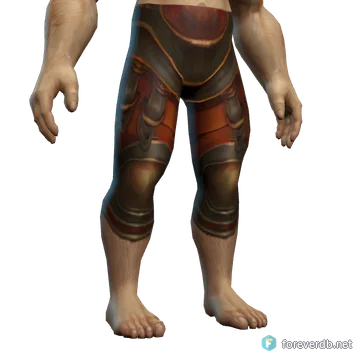 General's Leather Legguards worn by a human male, rendered from the Forever client
