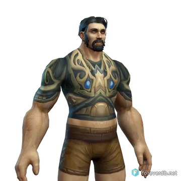 Warlord's Chain Chestpiece worn by a human male, rendered from the Forever client