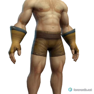 Brightcloth Gloves worn by a human male, rendered from the Forever client
