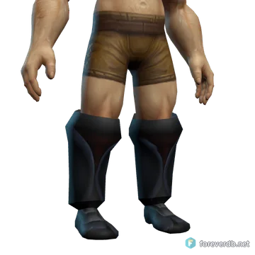 Highlander's Lizardhide Boots worn by a human male, rendered from the Forever client