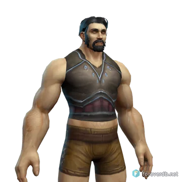 Hardened Leather Tunic worn by a human male, rendered from the Forever client