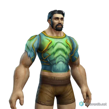 Sandstalker Breastplate worn by a human male, rendered from the Forever client