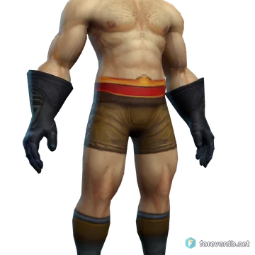 Darkrune Gauntlets worn by a human male, rendered from the Forever client