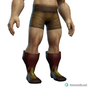 Marshal's Dreadweave Boots worn by a human male, rendered from the Forever client