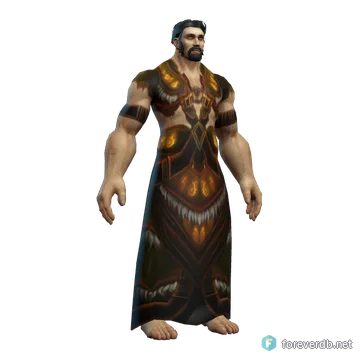 Warlord's Dreadweave Robe worn by a human male, rendered from the Forever client