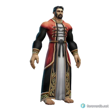 Narain's Robe worn by a human male, rendered from the Forever client