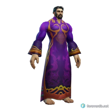 Festive Purple Dress worn by a human male, rendered from the Forever client