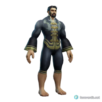 Festive Black Pant Suit worn by a human male, rendered from the Forever client