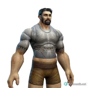 Platemail Armor worn by a human male, rendered from the Forever client