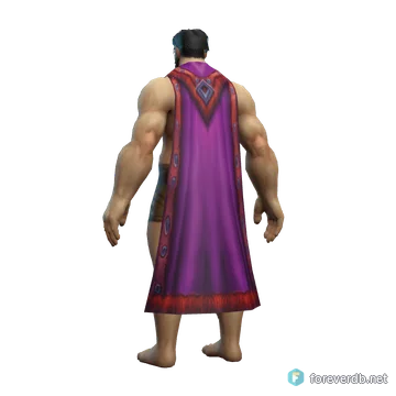 Cloak of Clarity worn by a human male, rendered from the Forever client