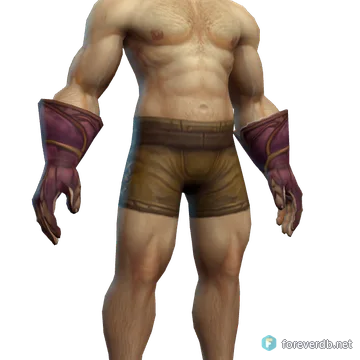 Dark Storm Gauntlets worn by a human male, rendered from the Forever client