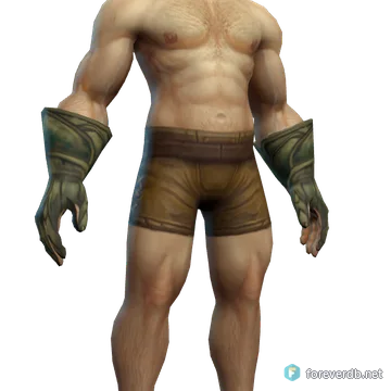 Gloves of the Messiah worn by a human male, rendered from the Forever client