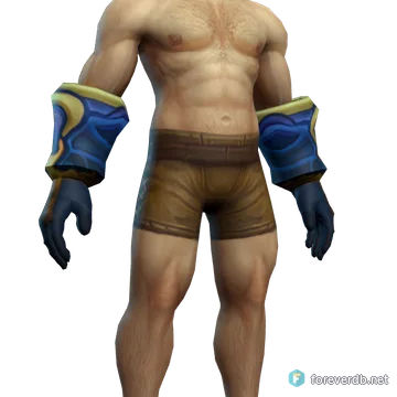 Gloves of Enforcement worn by a human male, rendered from the Forever client