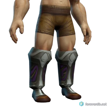Soulforge Treads worn by a human male, rendered from the Forever client
