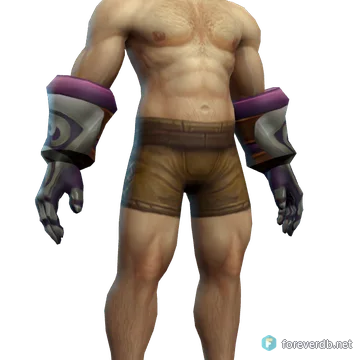 Soulforge Fists worn by a human male, rendered from the Forever client