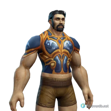 Breastplate of Heroism worn by a human male, rendered from the Forever client
