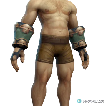 Deathmist Wraps worn by a human male, rendered from the Forever client
