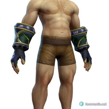 Feralheart Hands worn by a human male, rendered from the Forever client