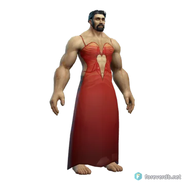 Lovely Red Dress worn by a human male, rendered from the Forever client
