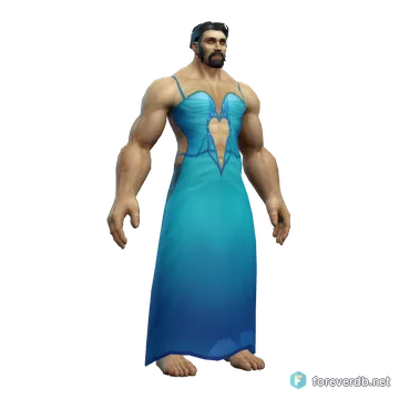 Lovely Blue Dress worn by a human male, rendered from the Forever client
