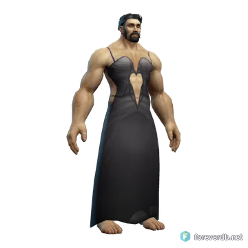 Lovely Black Dress worn by a human male, rendered from the Forever client