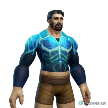 Icebane Breastplate worn by a human male, rendered from the Forever client