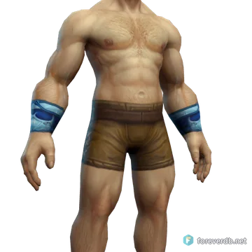 Icy Scale Bracers worn by a human male, rendered from the Forever client