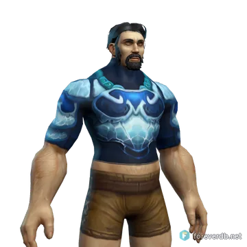 Icy Scale Breastplate worn by a human male, rendered from the Forever client