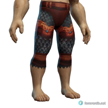 Raider's Legguards worn by a human male, rendered from the Forever client