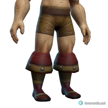 Red Leather C03 Boots worn by a human male, rendered from the Forever client