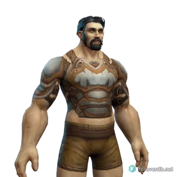 White Leather D03 Breastplate worn by a human male, rendered from the Forever client