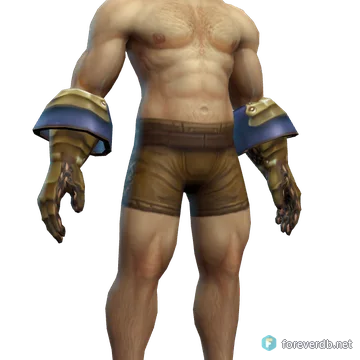 Brigandine Gloves worn by a human male, rendered from the Forever client