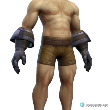 Heavy Mithril Gauntlet worn by a human male, rendered from the Forever client