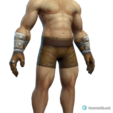 Gloves of Brawn worn by a human male, rendered from the Forever client