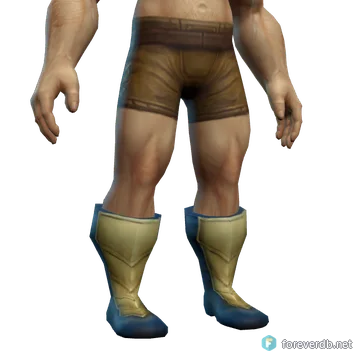 Golden Scale Boots worn by a human male, rendered from the Forever client