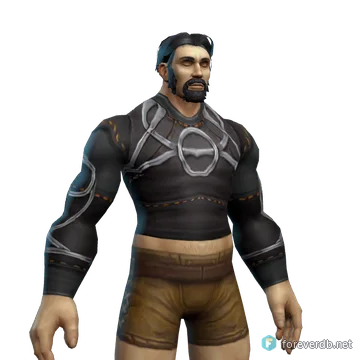 Silver-thread Armor worn by a human male, rendered from the Forever client