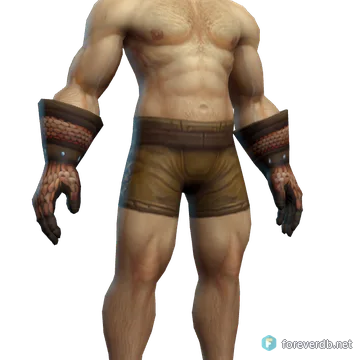 Overlinked Chain Gloves worn by a human male, rendered from the Forever client