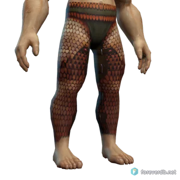 Rough Bronze Leggings worn by a human male, rendered from the Forever client
