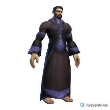 Black Mageweave Robe worn by a human male, rendered from the Forever client
