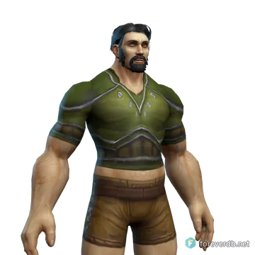 Forest Leather Chestpiece worn by a human male, rendered from the Forever client