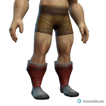 Red Woolen Boots worn by a human male, rendered from the Forever client