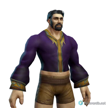 Rich Purple Silk Shirt worn by a human male, rendered from the Forever client