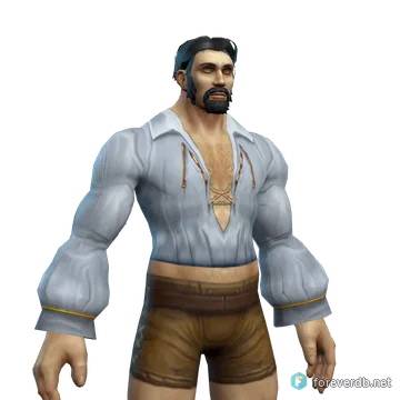 White Swashbuckler's Shirt worn by a human male, rendered from the Forever client