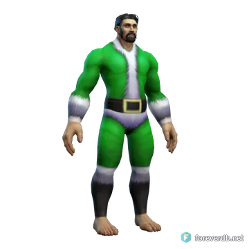 Green Winter Clothes worn by a human male, rendered from the Forever client
