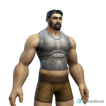 Steel Breastplate worn by a human male, rendered from the Forever client